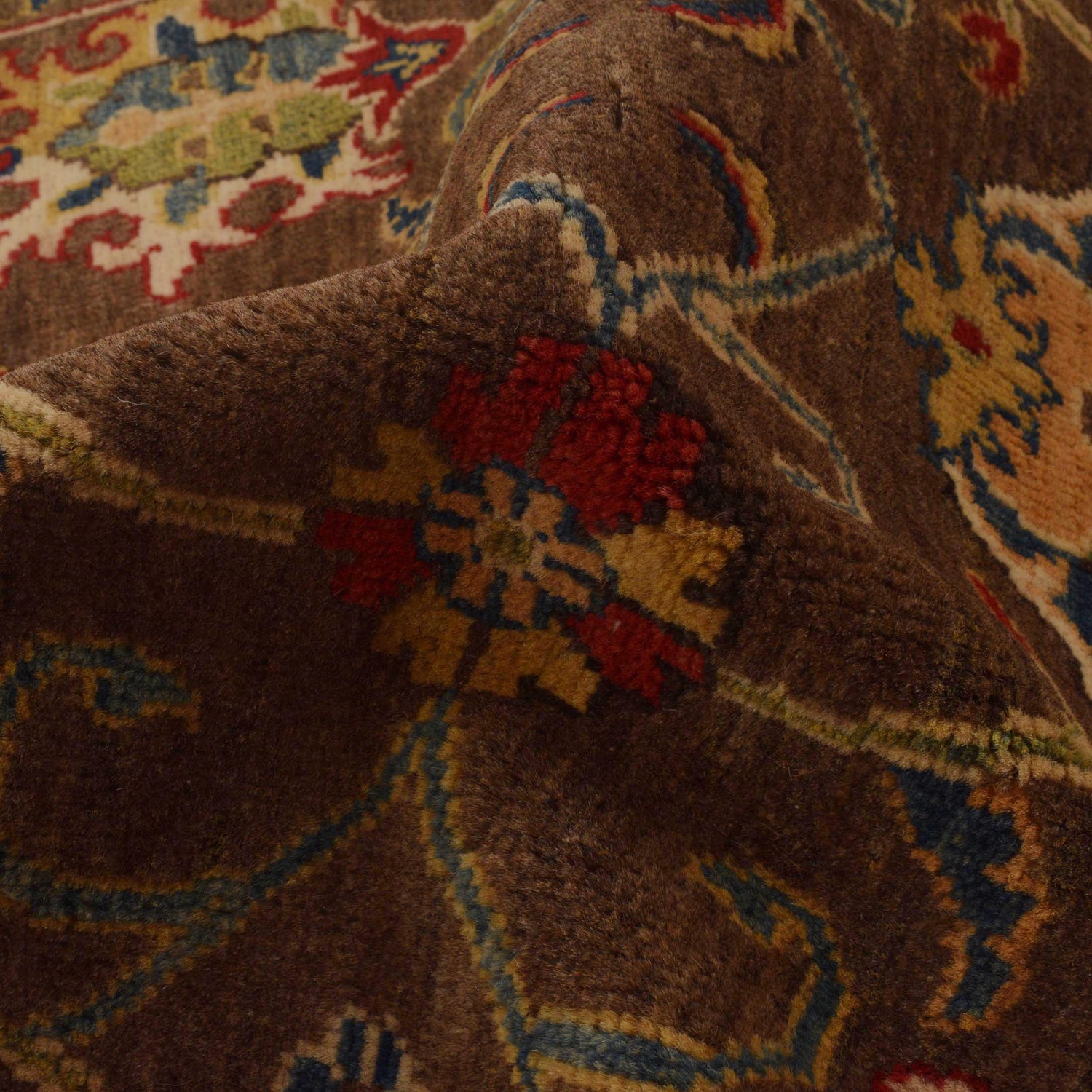 Sultani Area Rug Handmade Brown Floral 3x5 ft