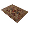 Mamluk Area Rug Handmade Brown Medallion 3x5 ft