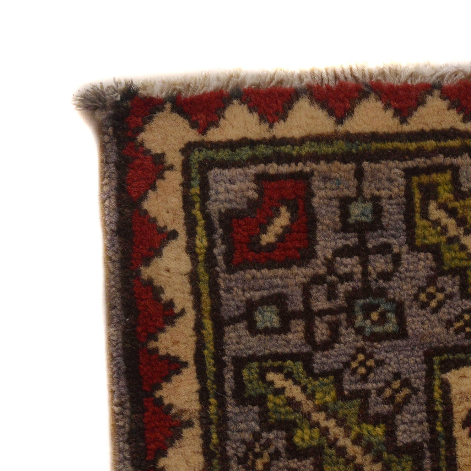 Mamluk Area Rug Handmade Brown Medallion 3x5 ft