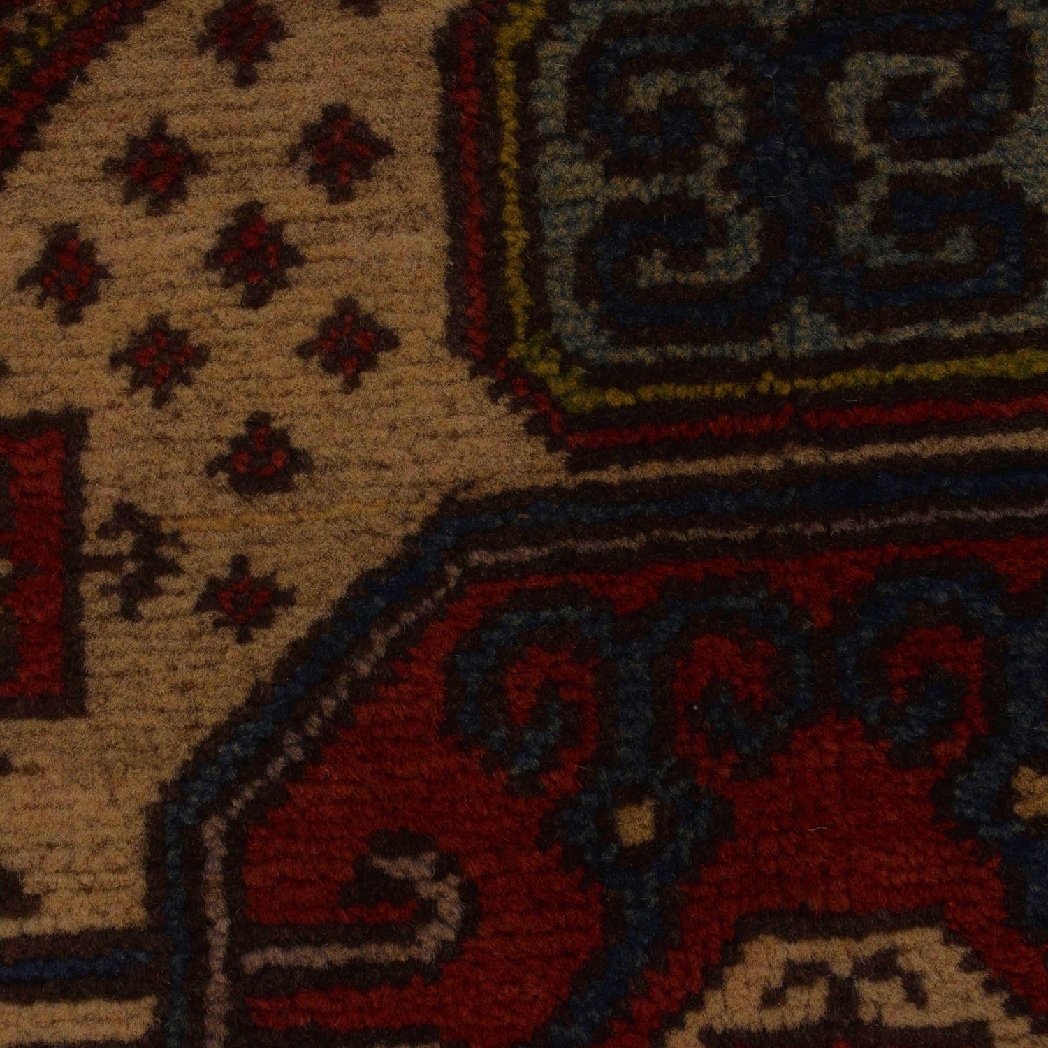 Mamluk Area Rug Handmade Brown Medallion 3x5 ft
