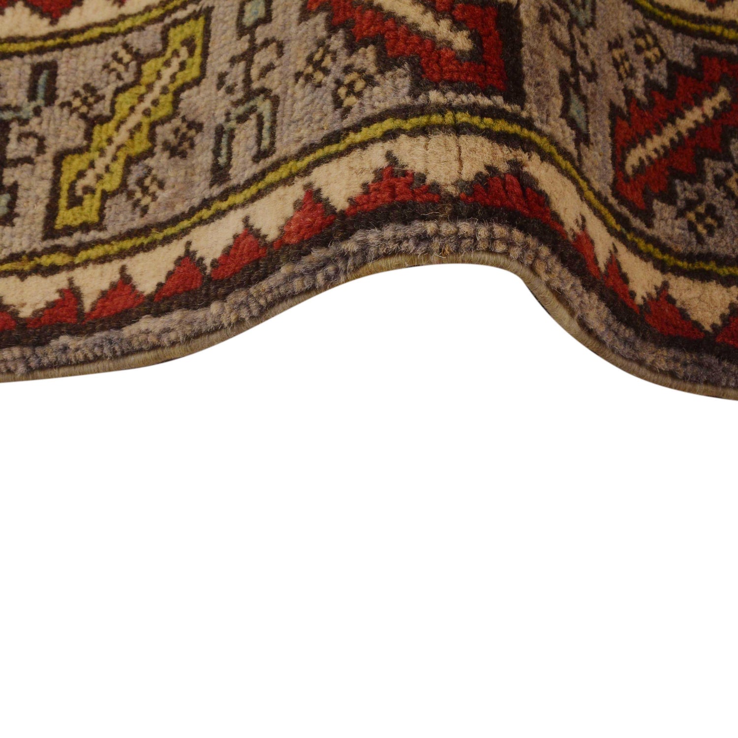 Mamluk Area Rug Handmade Brown Medallion 3x5 ft