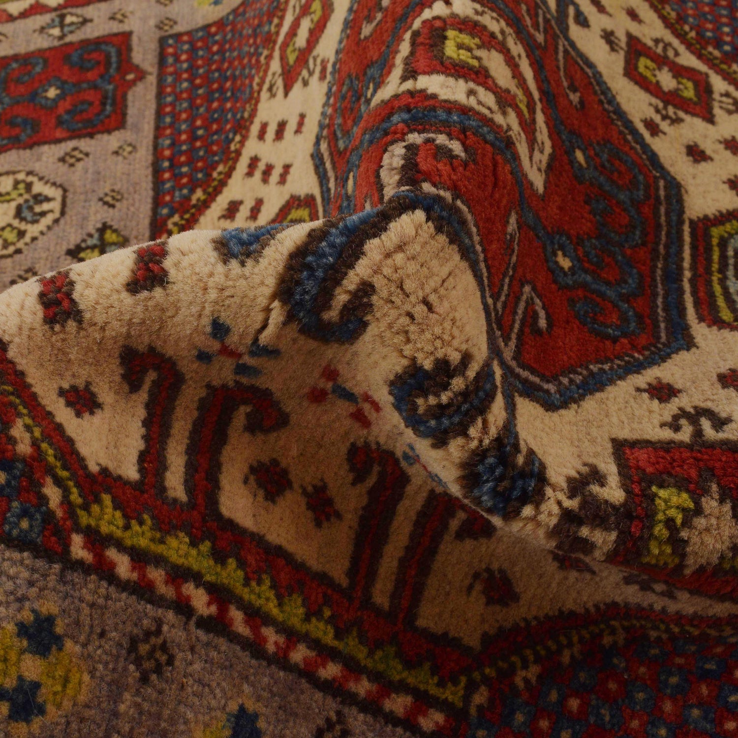 Mamluk Area Rug Handmade Brown Medallion 3x5 ft