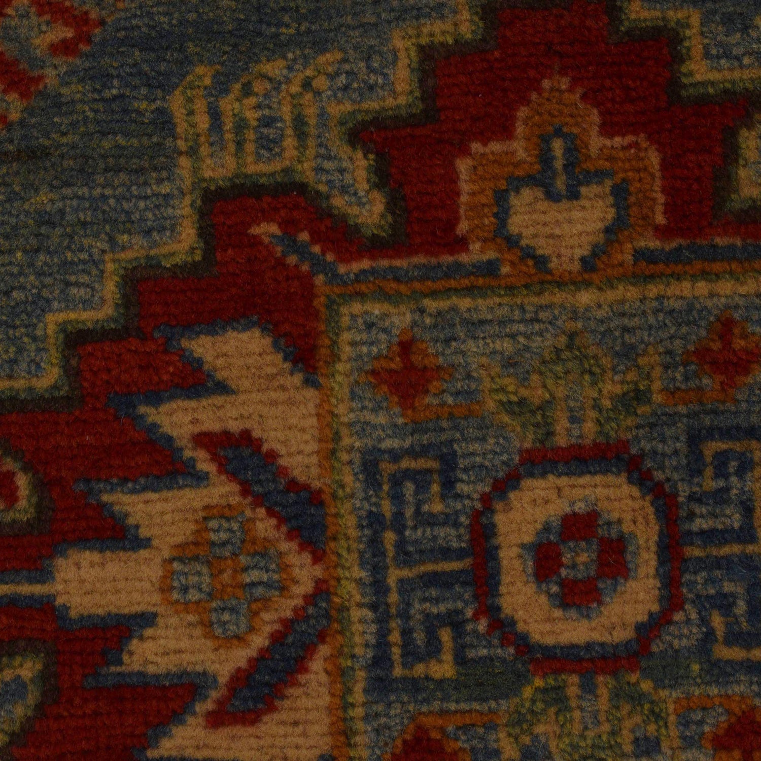 Kazak Rug Handmade Blue Medallion 3x5 ft