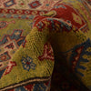 Kazak Rug Handmade Green Medallion 3x5 ft
