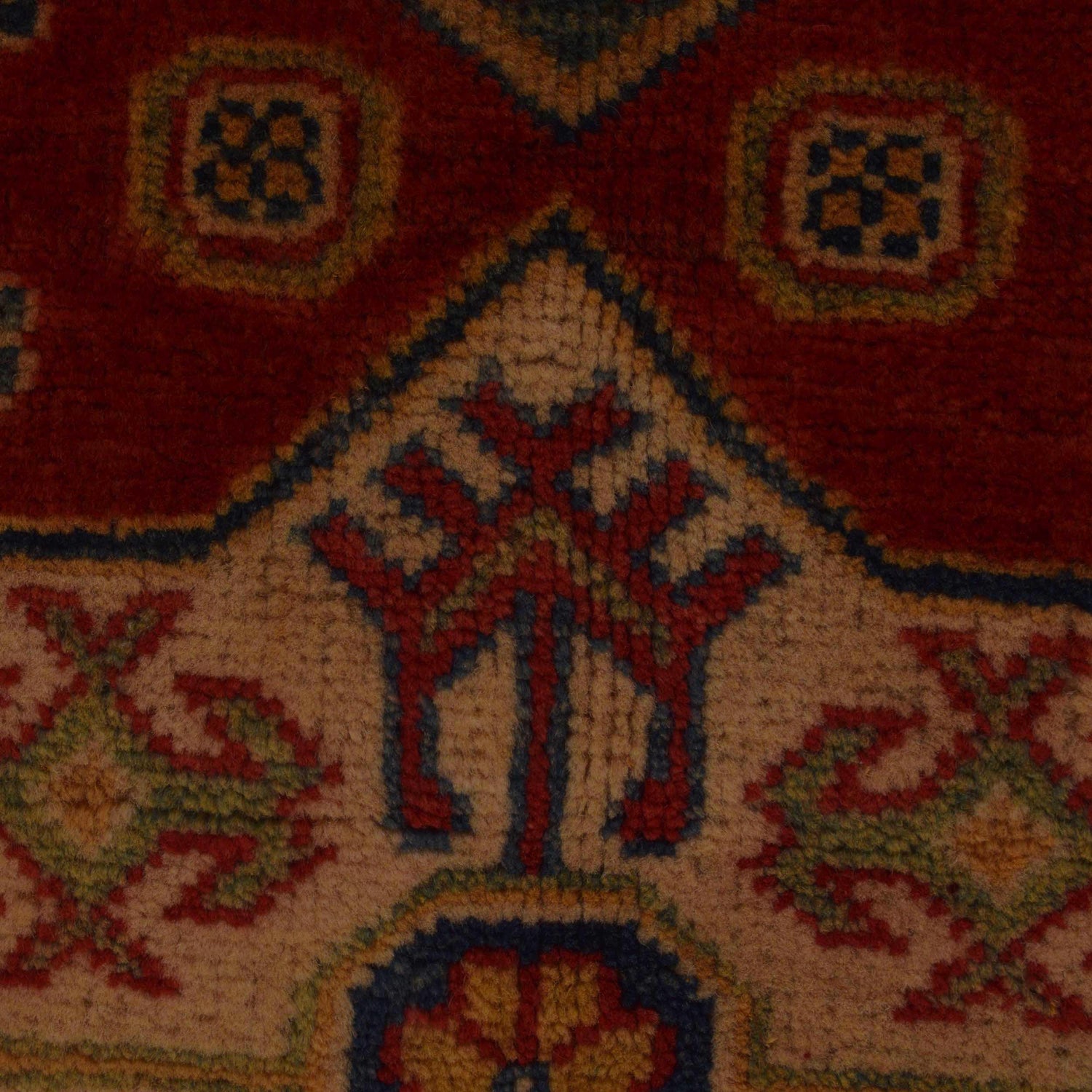 Kazak Rug Handmade Red Medallion 3x5 ft