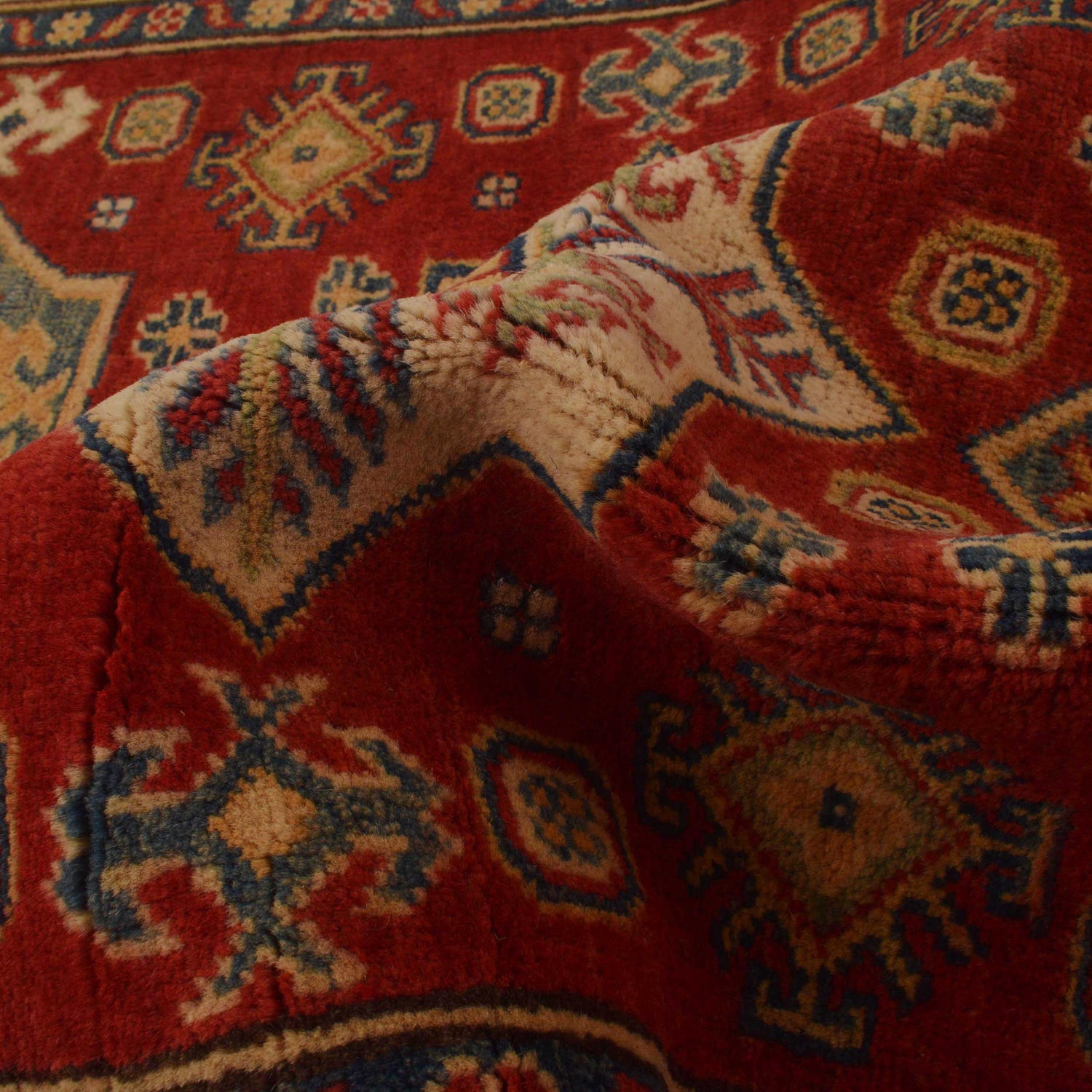 Kazak Rug Handmade Red Medallion 3x5 ft