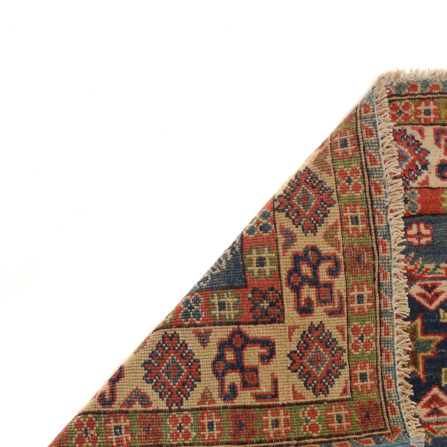 Kazak Rug Handmade Blue Medallion 3x5 ft