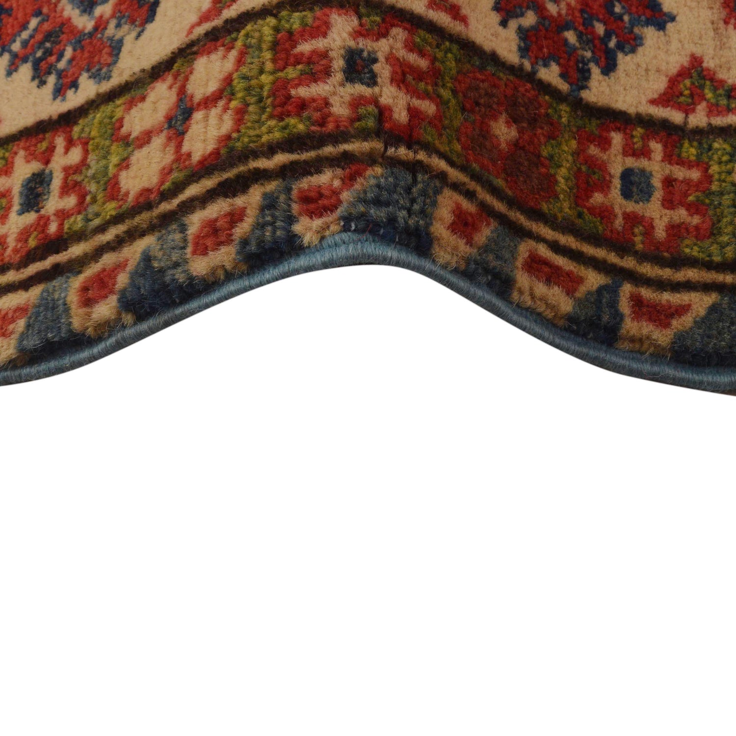 Kazak Rug Handmade Blue Medallion 3x5 ft