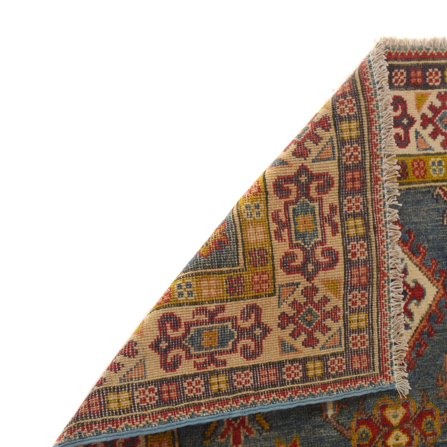 Kazak Rug Handmade Blue Medallion 3x5 ft