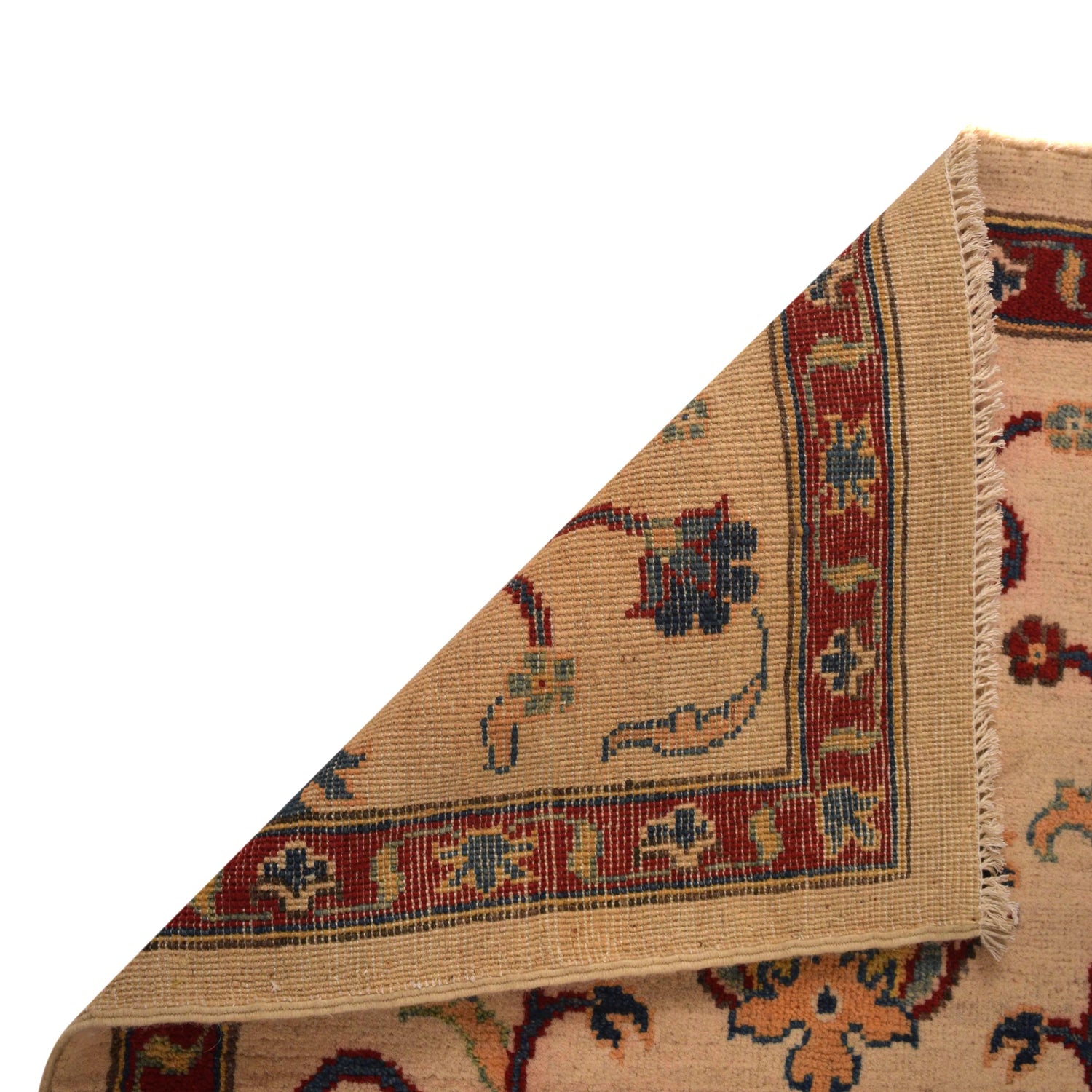 Kazak Rug Handmade Beige Medallion 2x4 ft