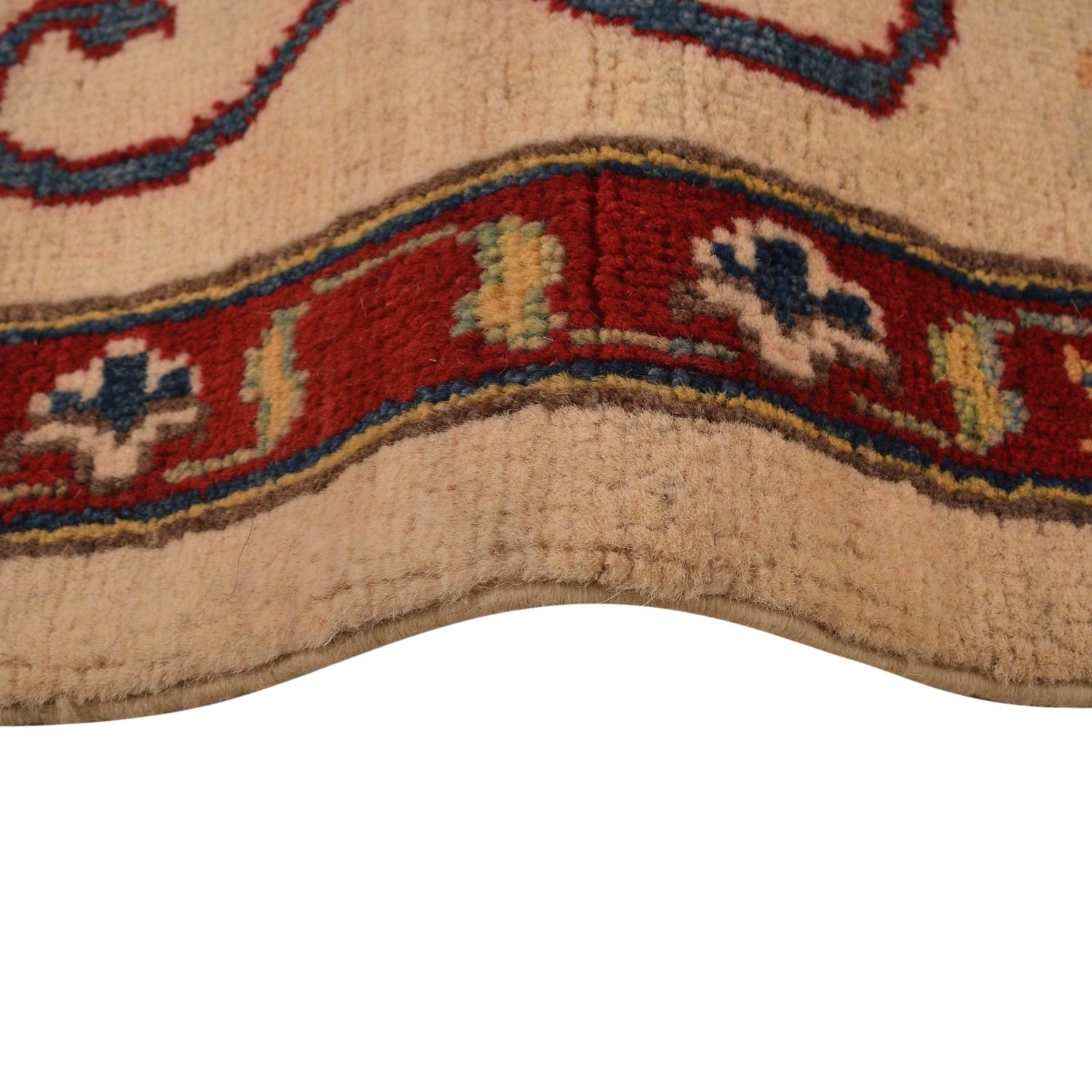 Kazak Rug Handmade Beige Medallion 2x4 ft