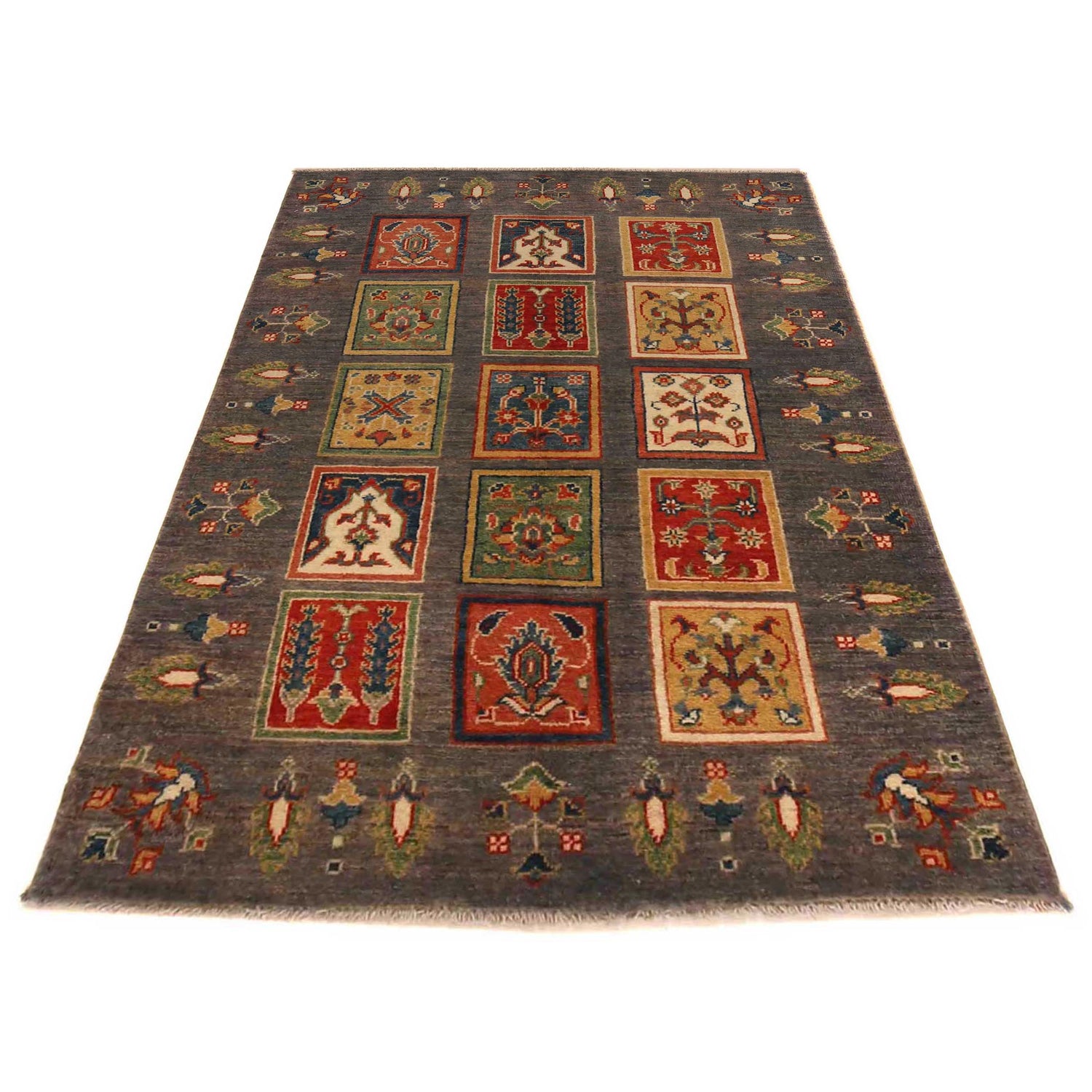 Bakhtiar Area Rug Handmade Multi Floral 3x5 ft