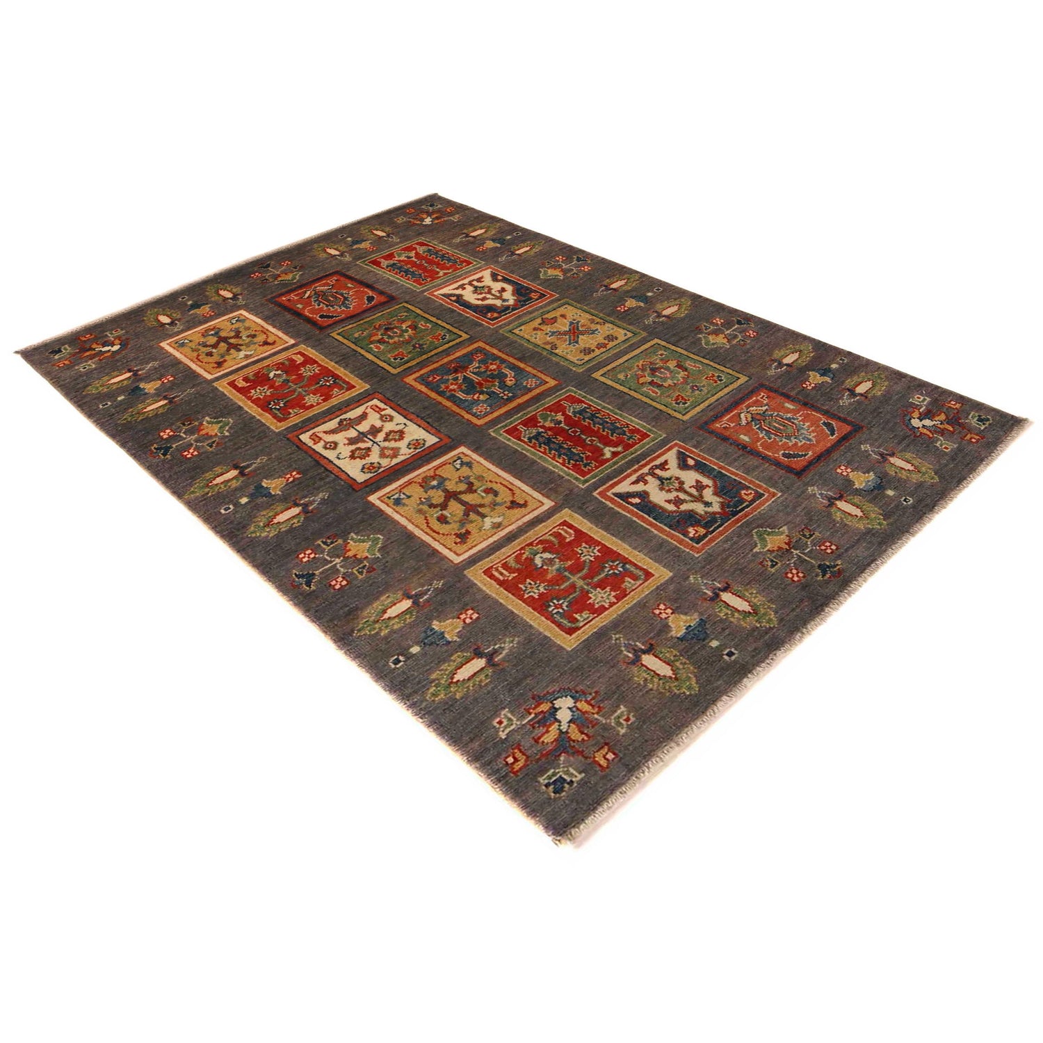 Bakhtiar Area Rug Handmade Multi Floral 3x5 ft