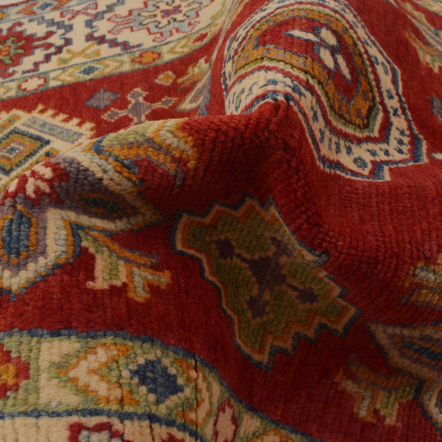 Kazak Rug Handmade Red Medallion 3x5 ft