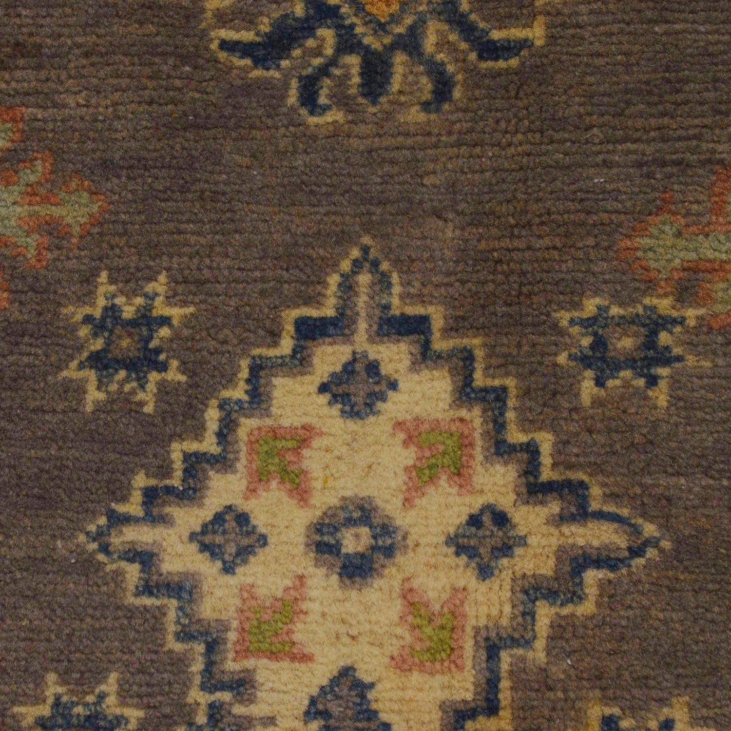 Kazak Rug Handmade Gray Medallion 4x6 ft