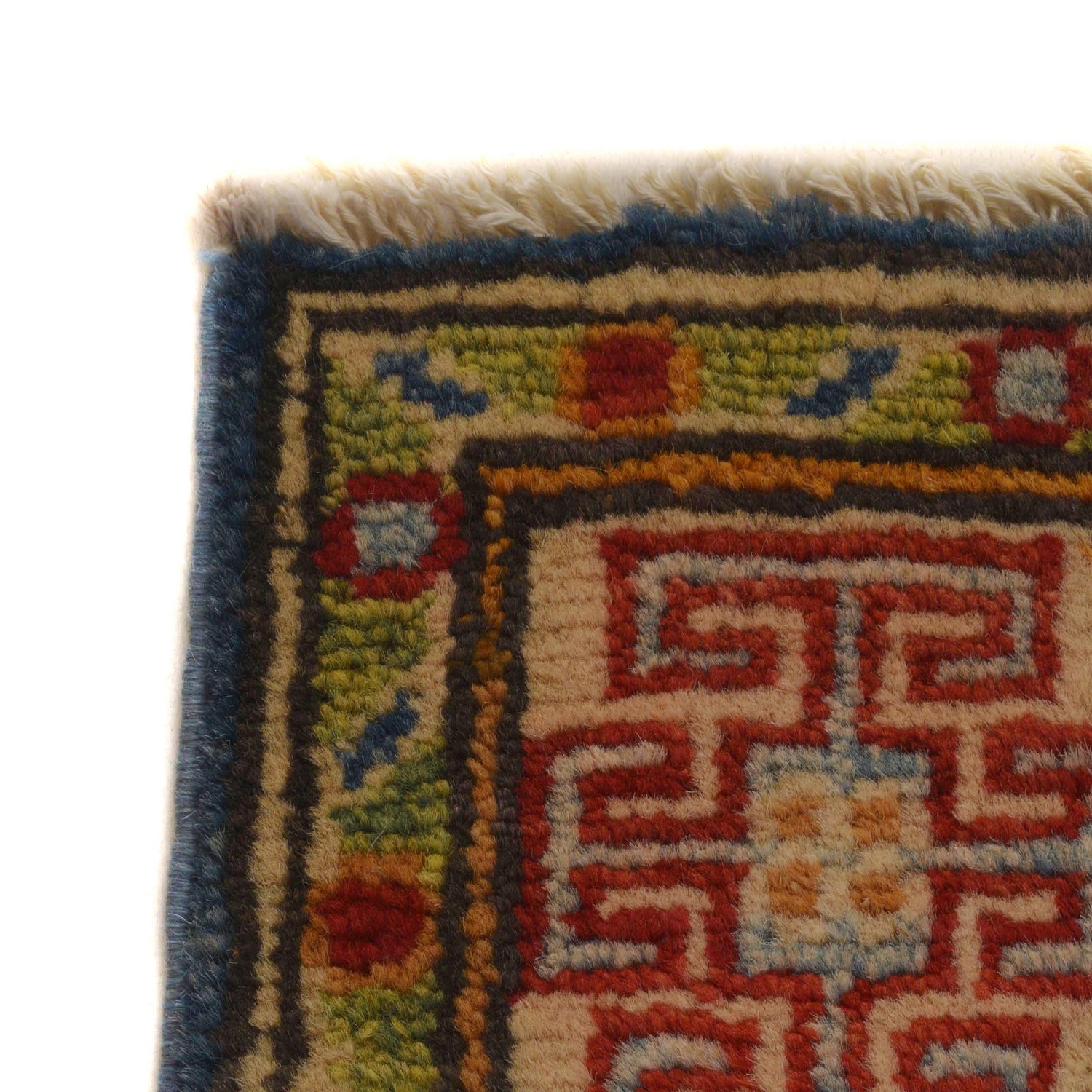 Kazak Rug Handmade Blue Medallion 2x4 ft