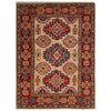 Kazak Rug Handmade Beige Medallion 2x4 ft