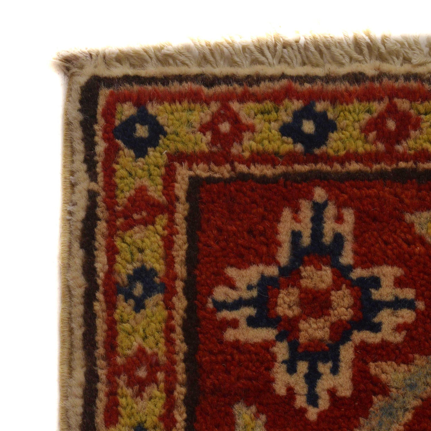 Kazak Rug Handmade Beige Medallion 2x4 ft