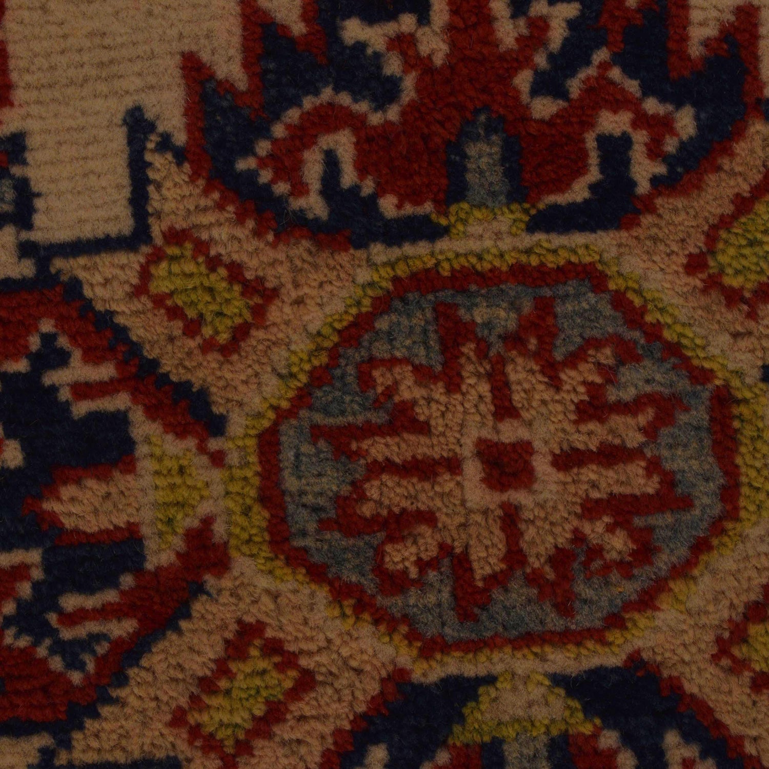 Kazak Rug Handmade Beige Medallion 2x4 ft