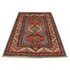 Kazak Rug Handmade Blue Medallion 2x4 ft