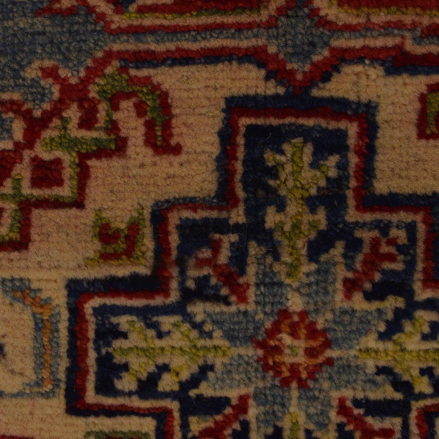 Kazak Rug Handmade Blue Medallion 2x4 ft