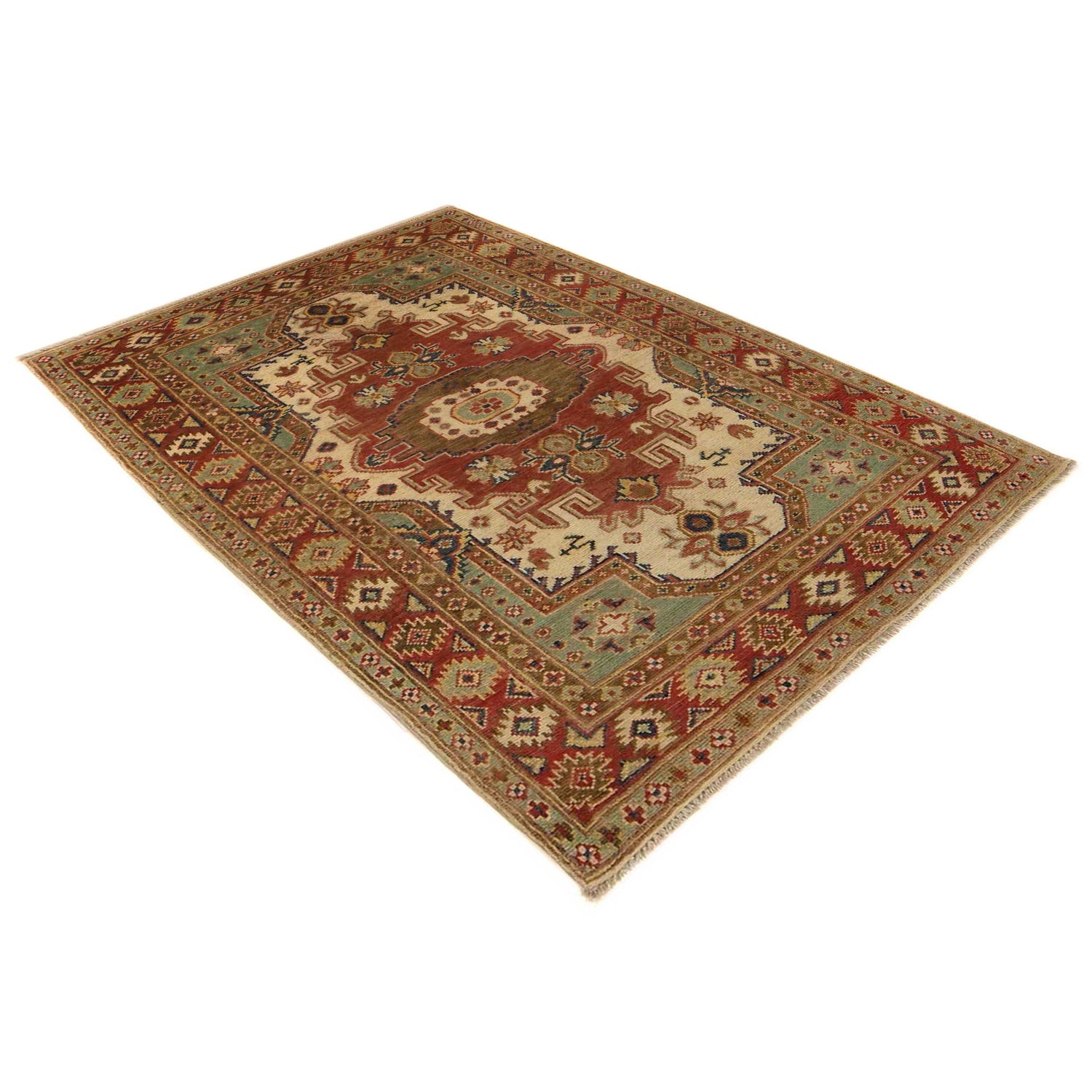 Heriz Area Rug Handmade Multi Medallion 3x5 ft