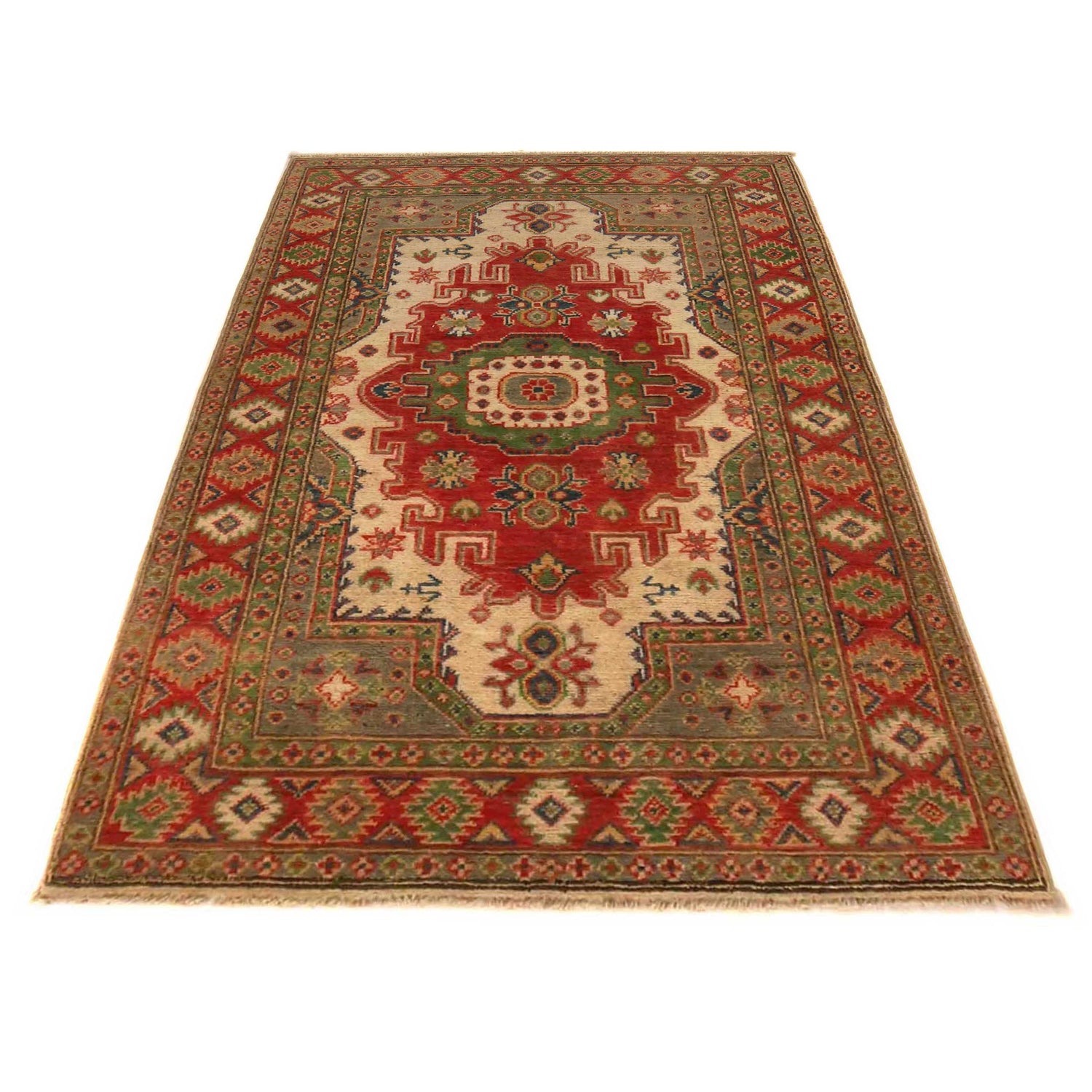 Heriz Area Rug Handmade Multi Medallion 3x5 ft