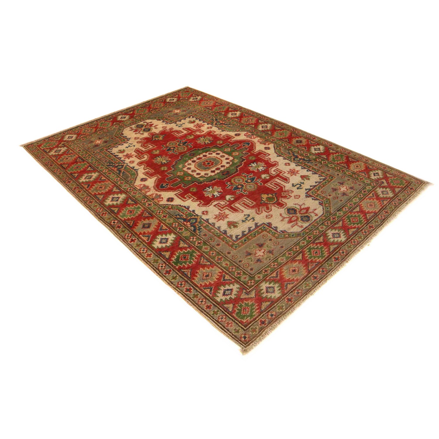 Heriz Area Rug Handmade Multi Medallion 3x5 ft