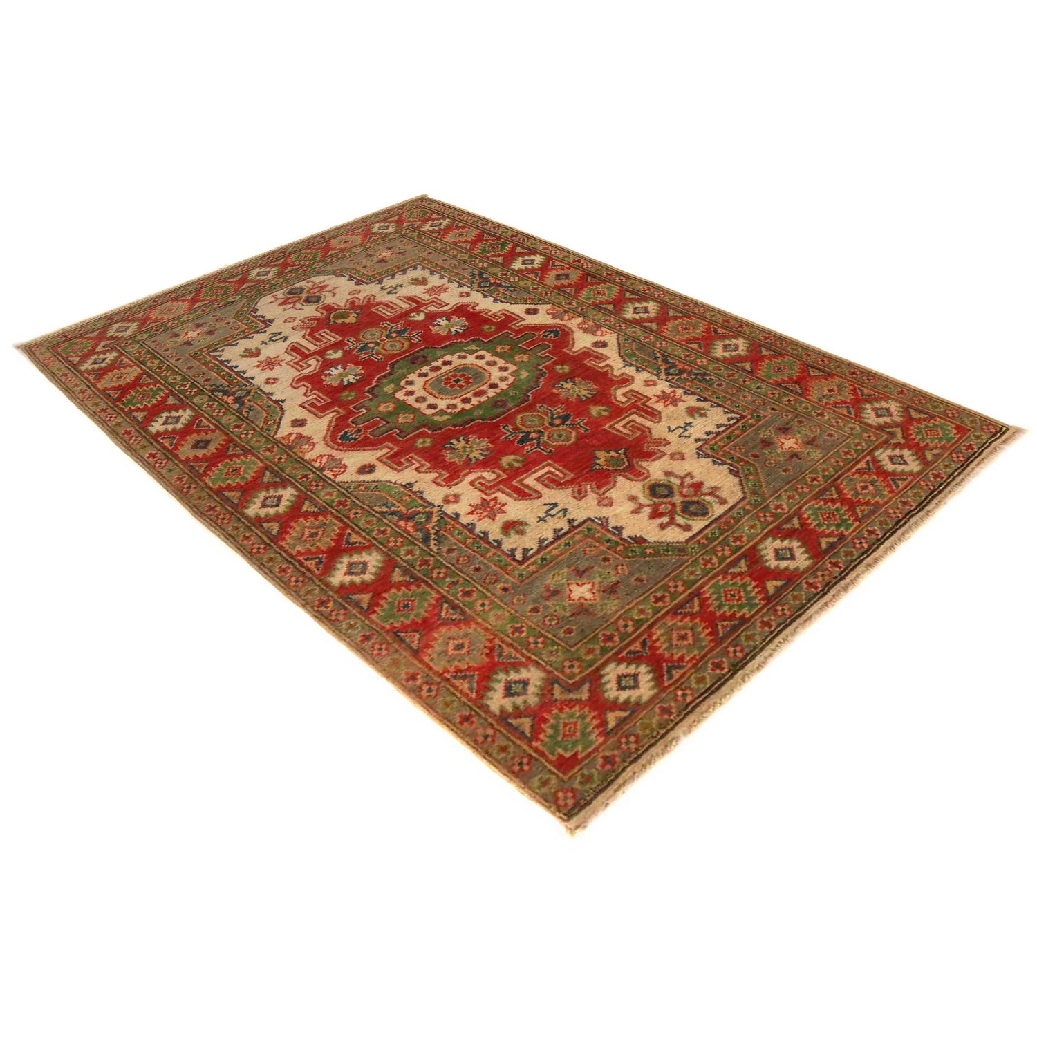 Heriz Area Rug Handmade Multi Medallion 3x5 ft