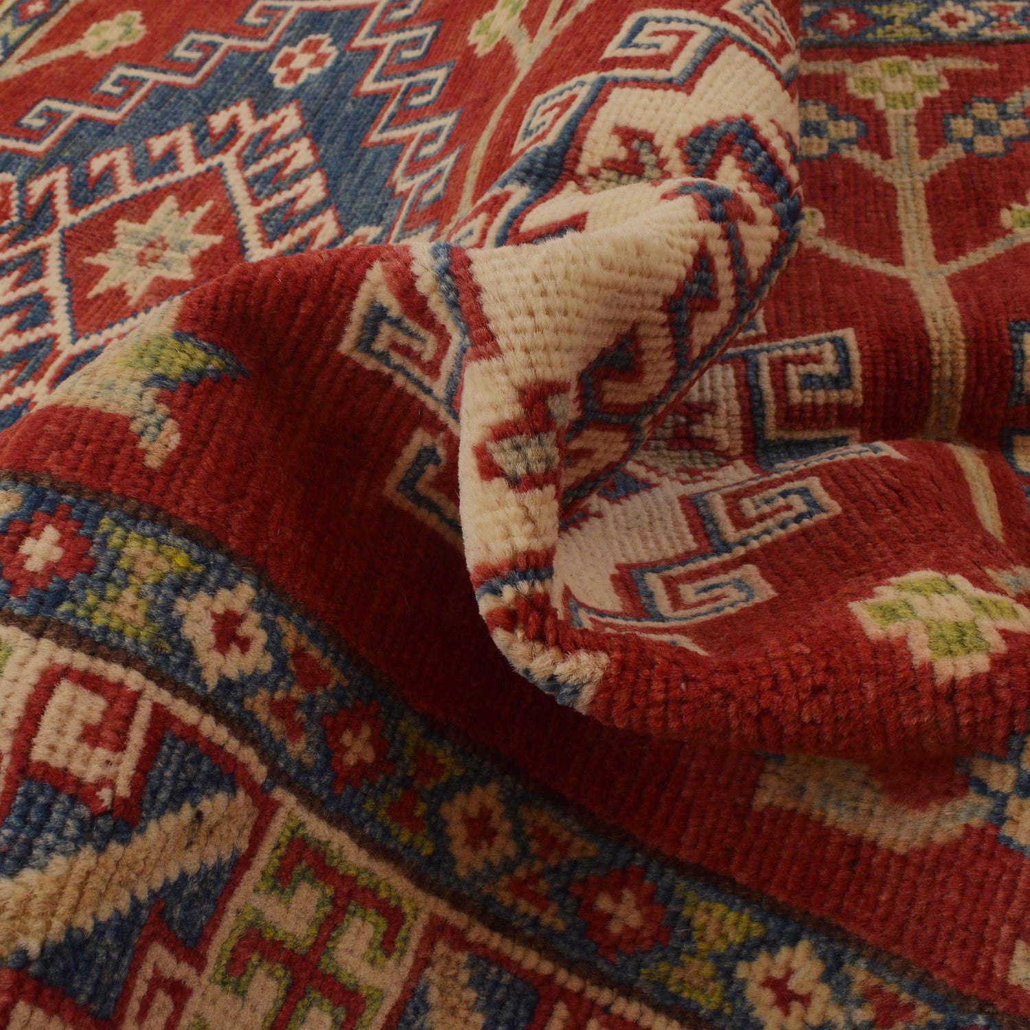 Kazak Rug Handmade Red Medallion 3x5 ft