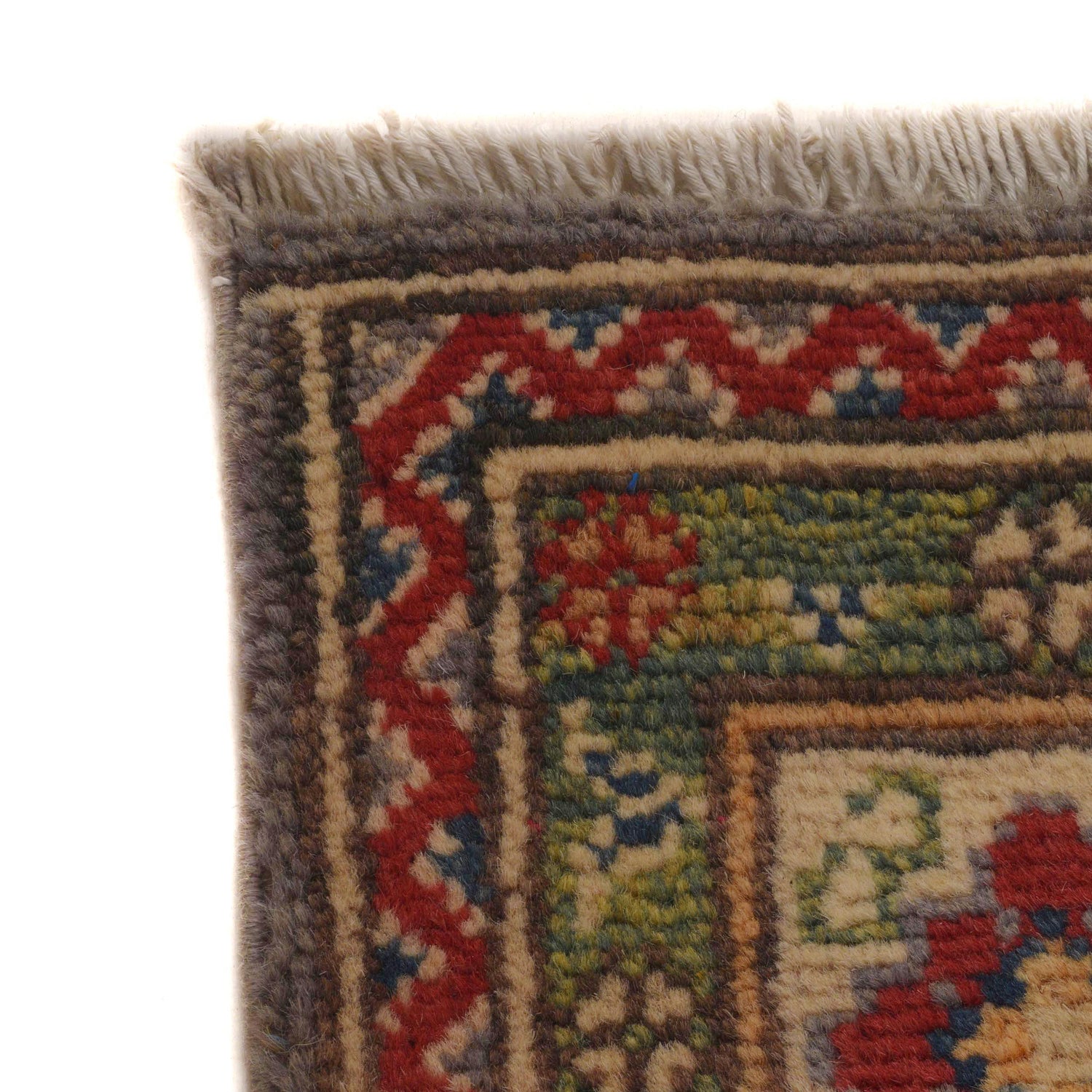 Kazak Rug Handmade Gray Medallion 3x5 ft