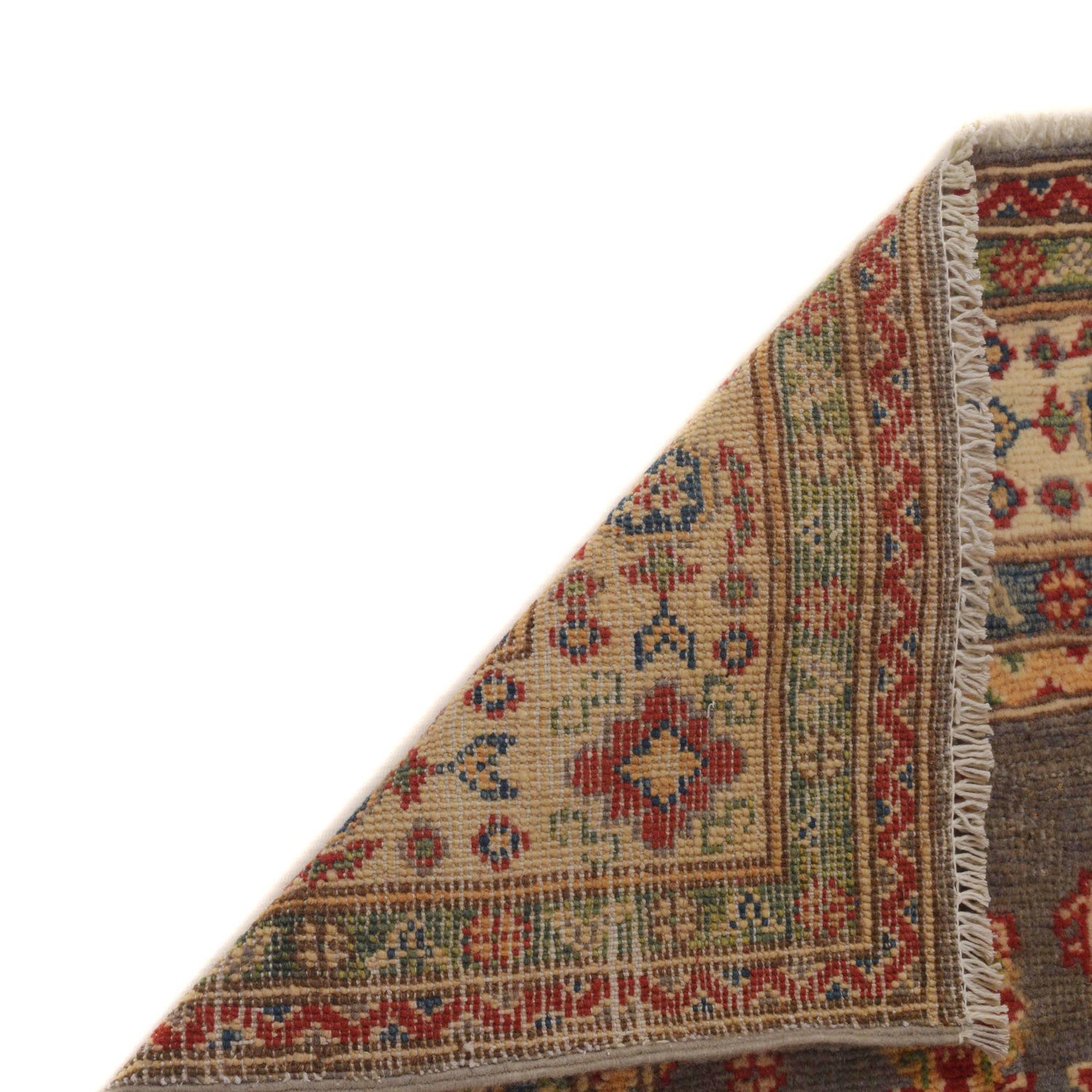 Kazak Rug Handmade Gray Medallion 3x5 ft