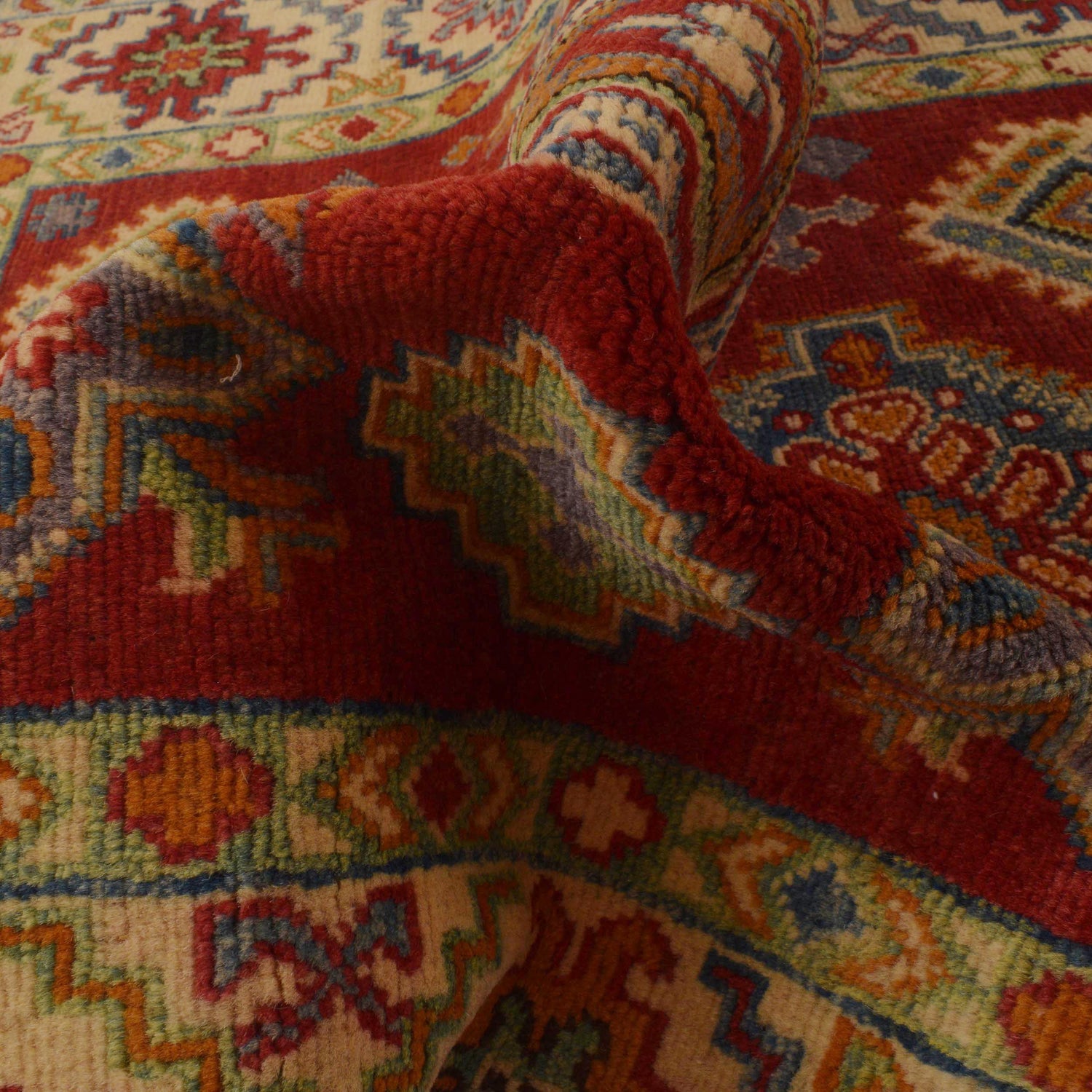 Kazak Rug Handmade Red Medallion 3x5 ft