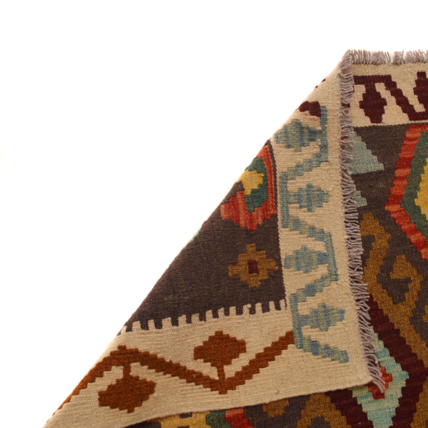 Handmade Multi Kilim Geometric 10' Runner