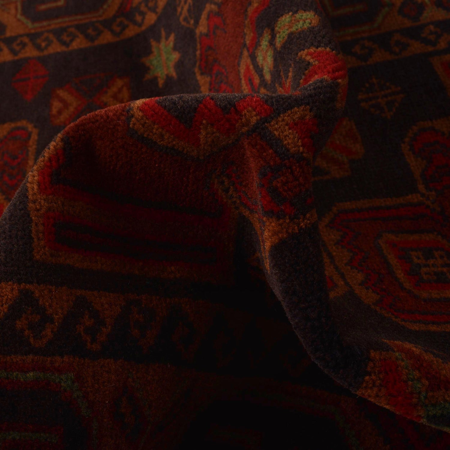 Baluchi Rug Handmade Red Geometric 2x4 ft