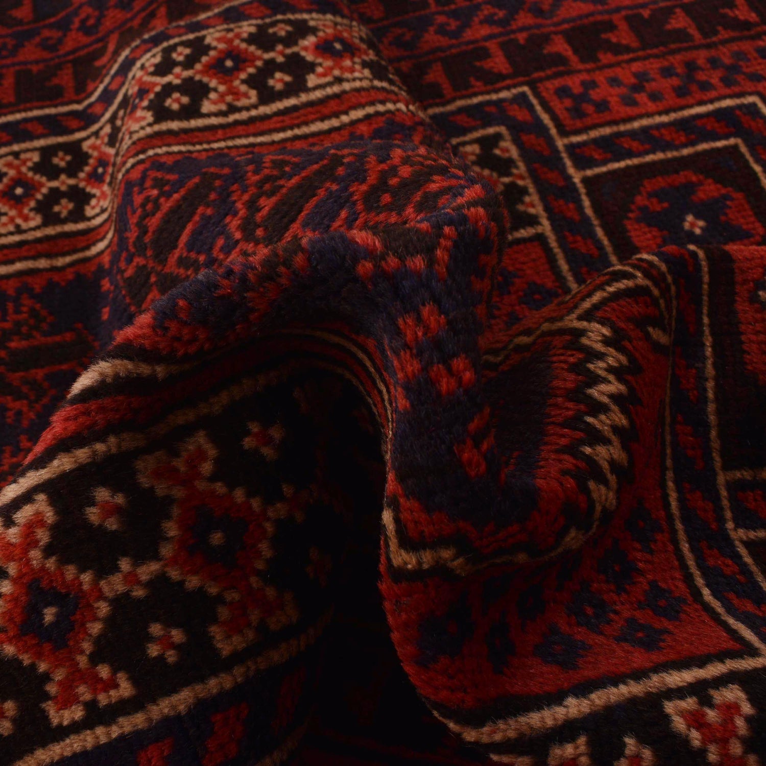 Baluchi Rug Handmade Red Prayer Design 2x4 ft