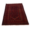 Baluchi Rug Handmade Red Prayer Design 3x5 ft