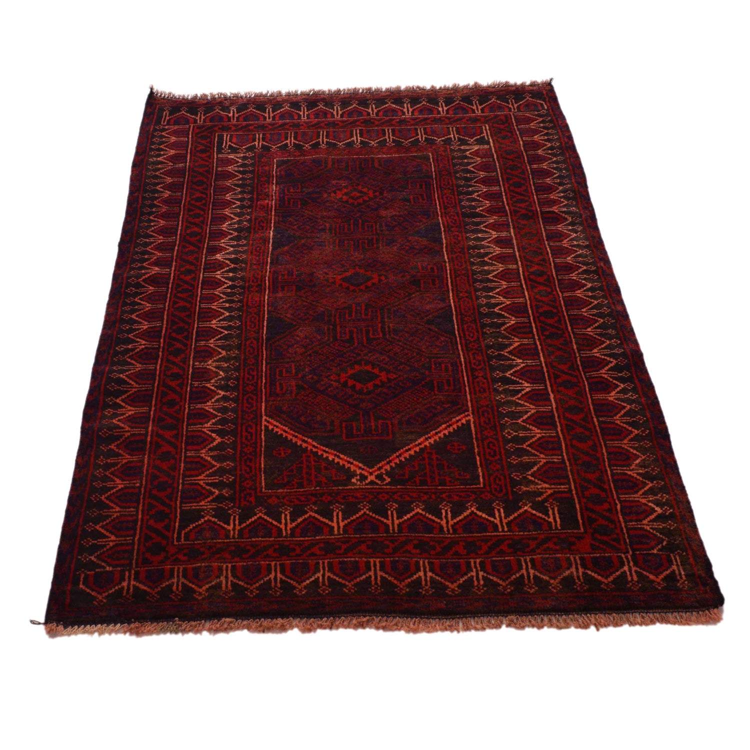 Baluchi Rug Handmade Red Prayer Design 3x5 ft