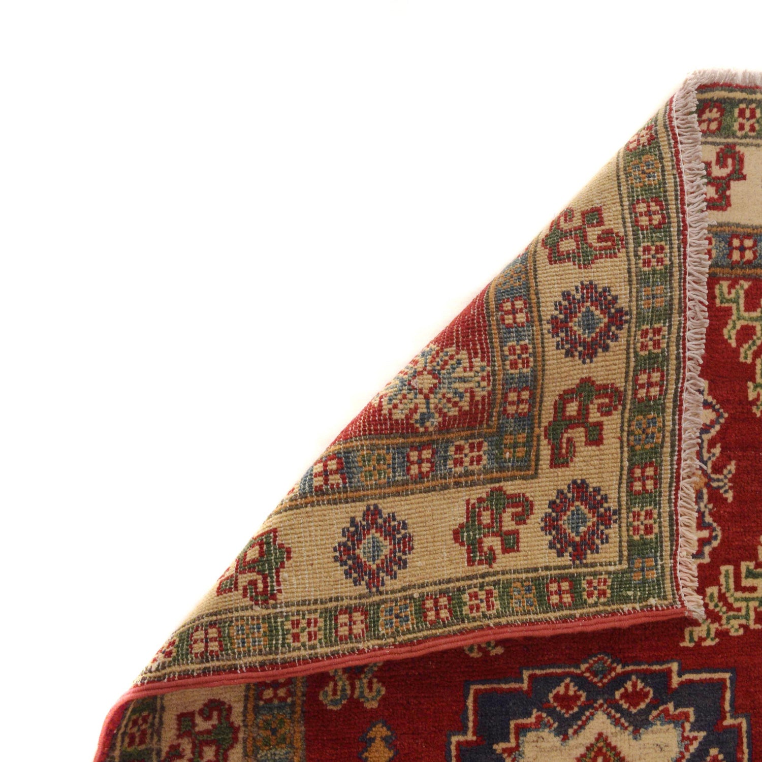 Kazak Rug Handmade Red Medallion 2x4 ft