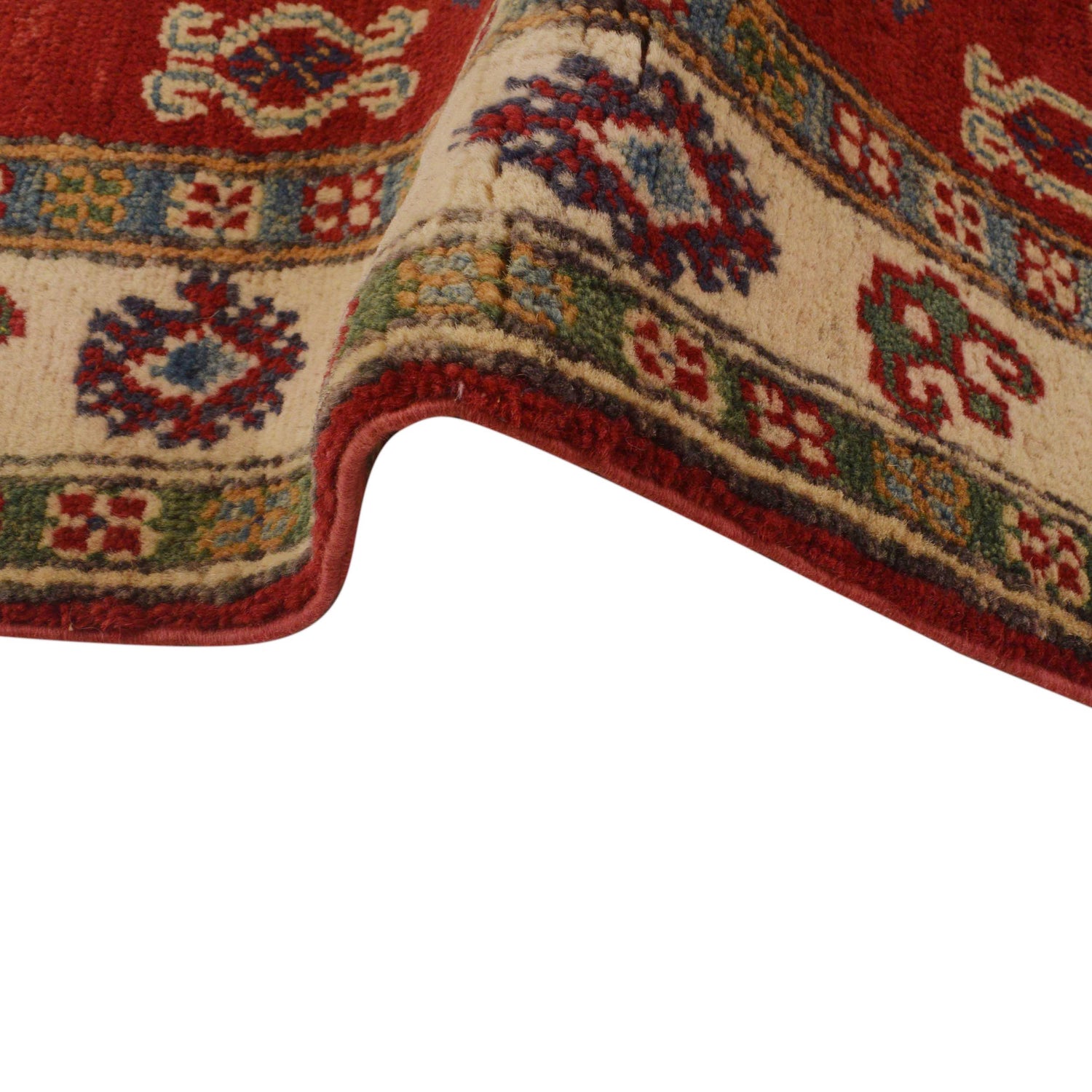 Kazak Rug Handmade Red Medallion 2x4 ft