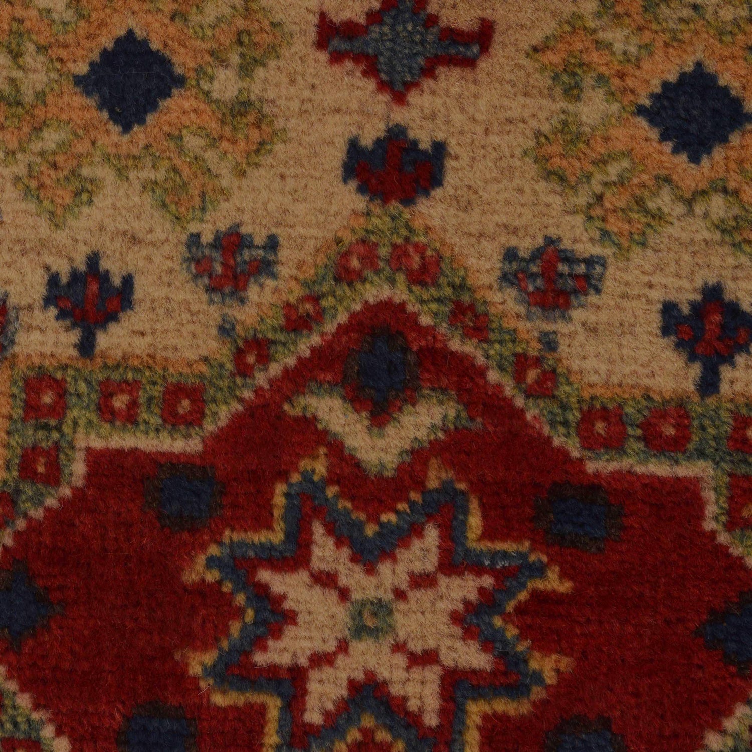 Kazak Rug Handmade Beige Medallion 2x4 ft