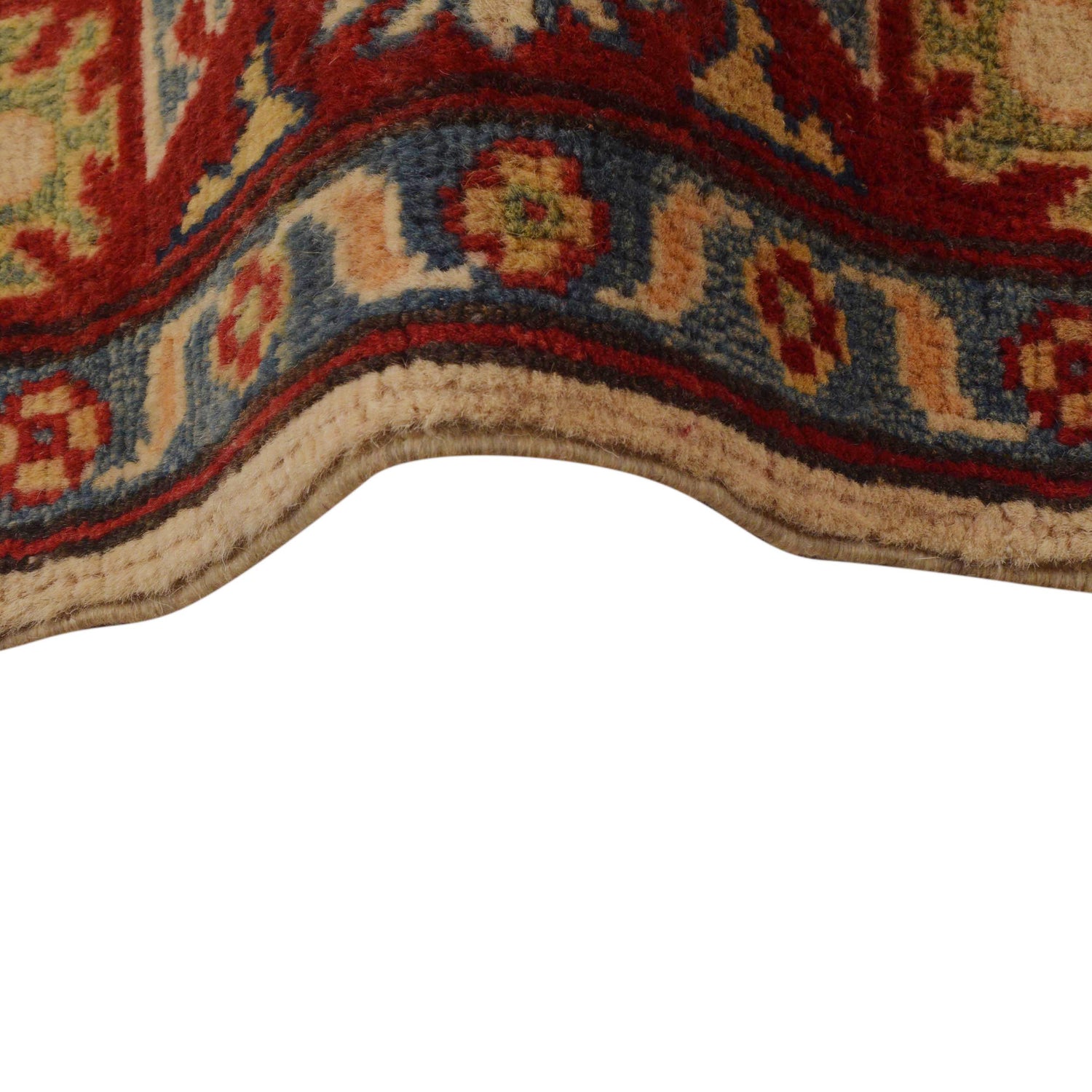 Kazak Rug Handmade Beige Medallion 2x4 ft