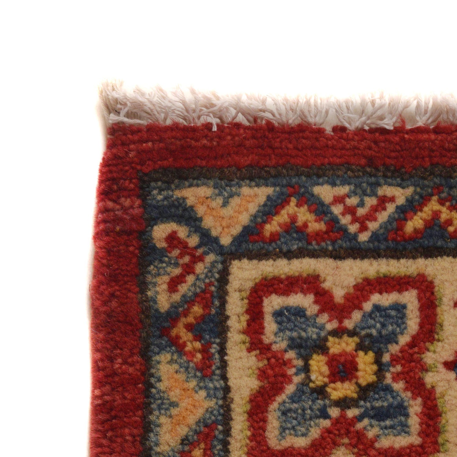 Kazak Rug Handmade Red Medallion 2x4 ft