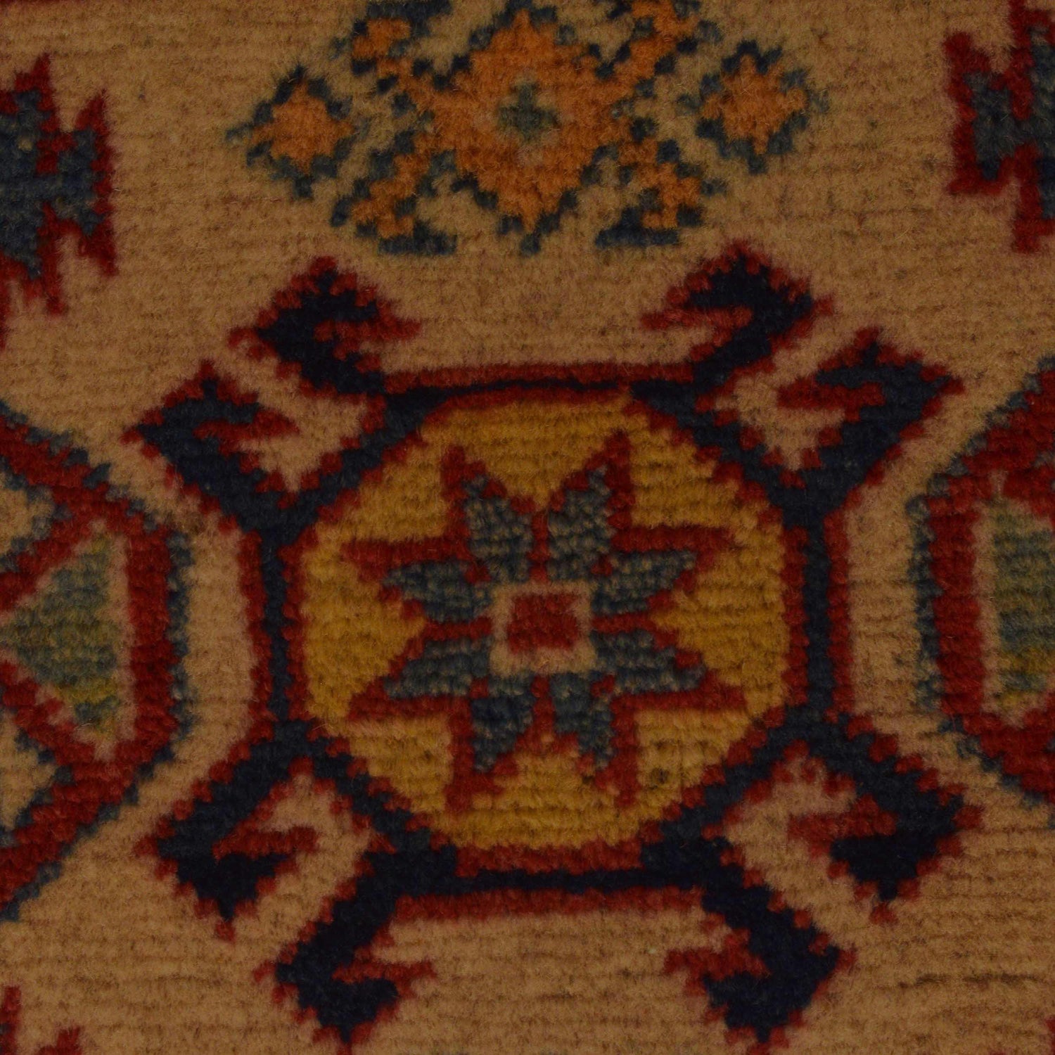 Kazak Rug Handmade Red Medallion 2x4 ft