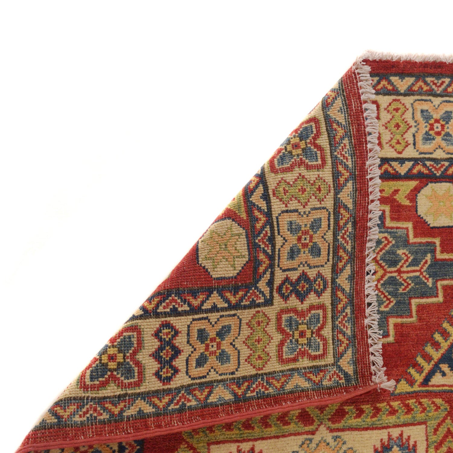 Kazak Rug Handmade Red Medallion 2x4 ft
