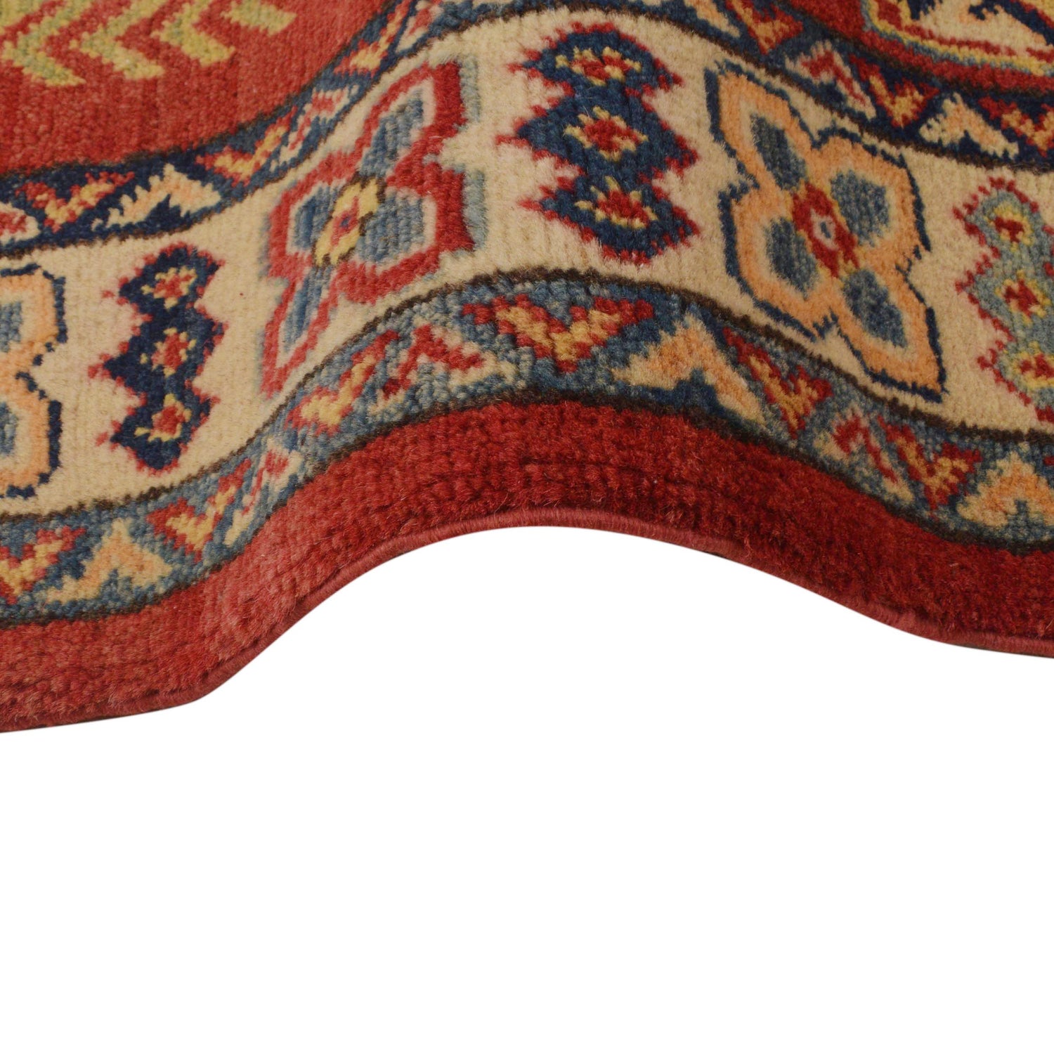 Kazak Rug Handmade Red Medallion 2x4 ft