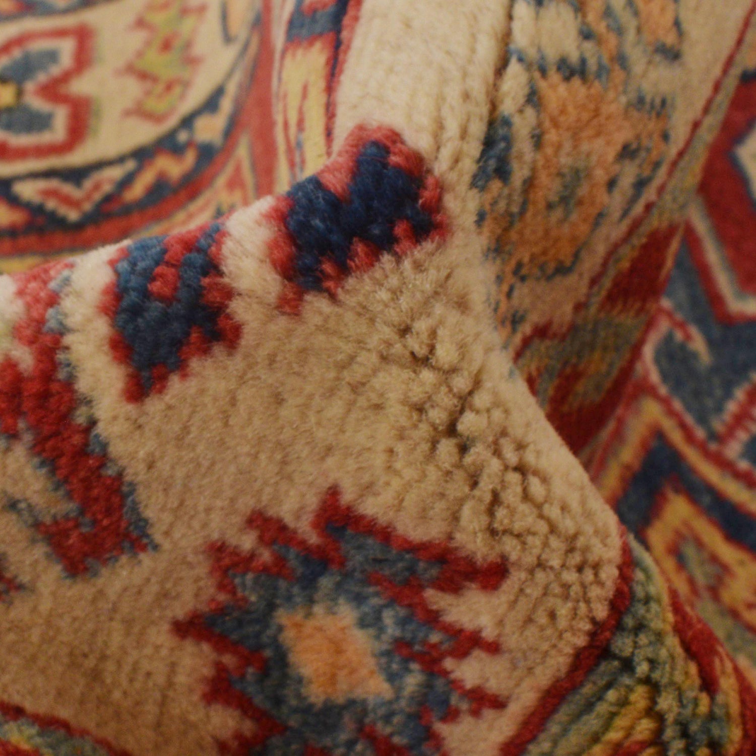 Kazak Rug Handmade Red Medallion 2x4 ft
