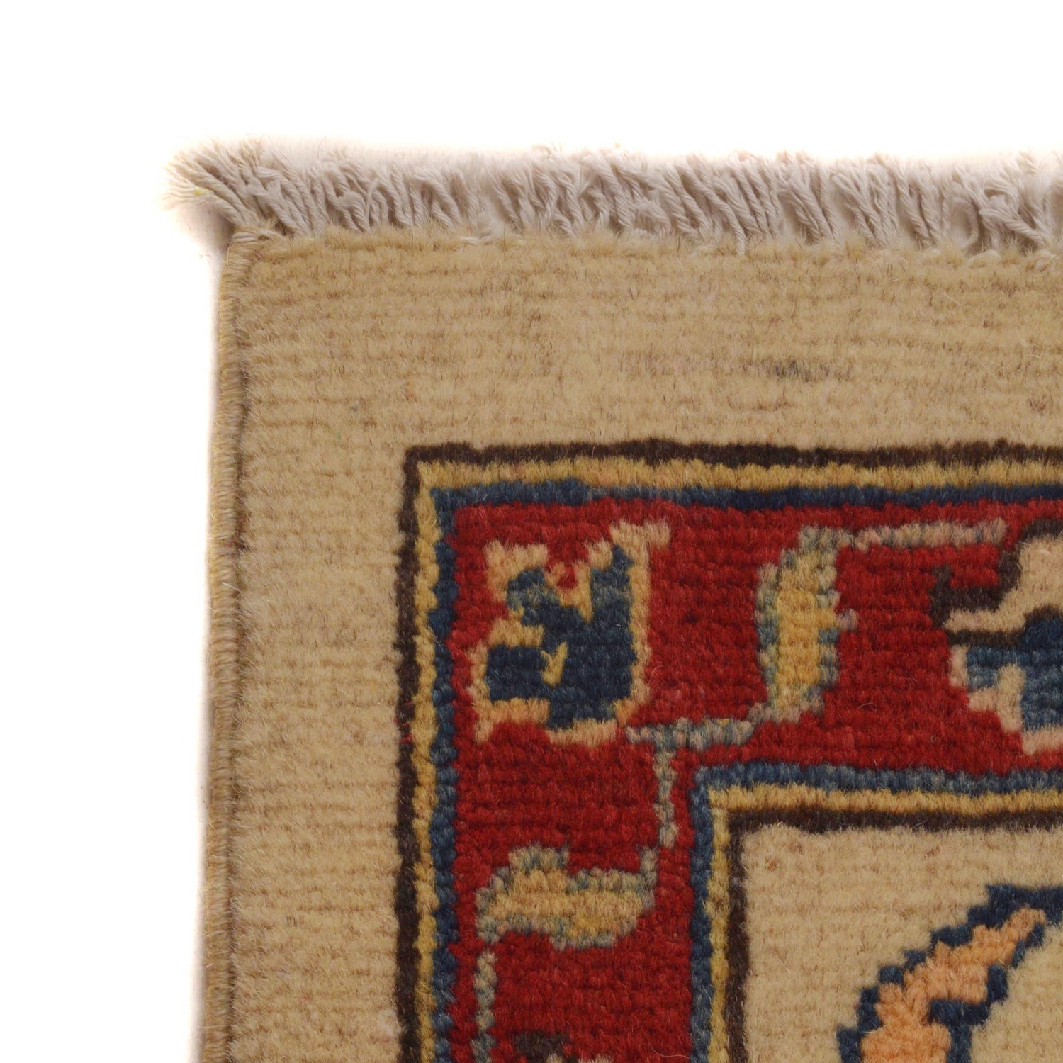 Kazak Rug Handmade Beige Medallion 2x4 ft