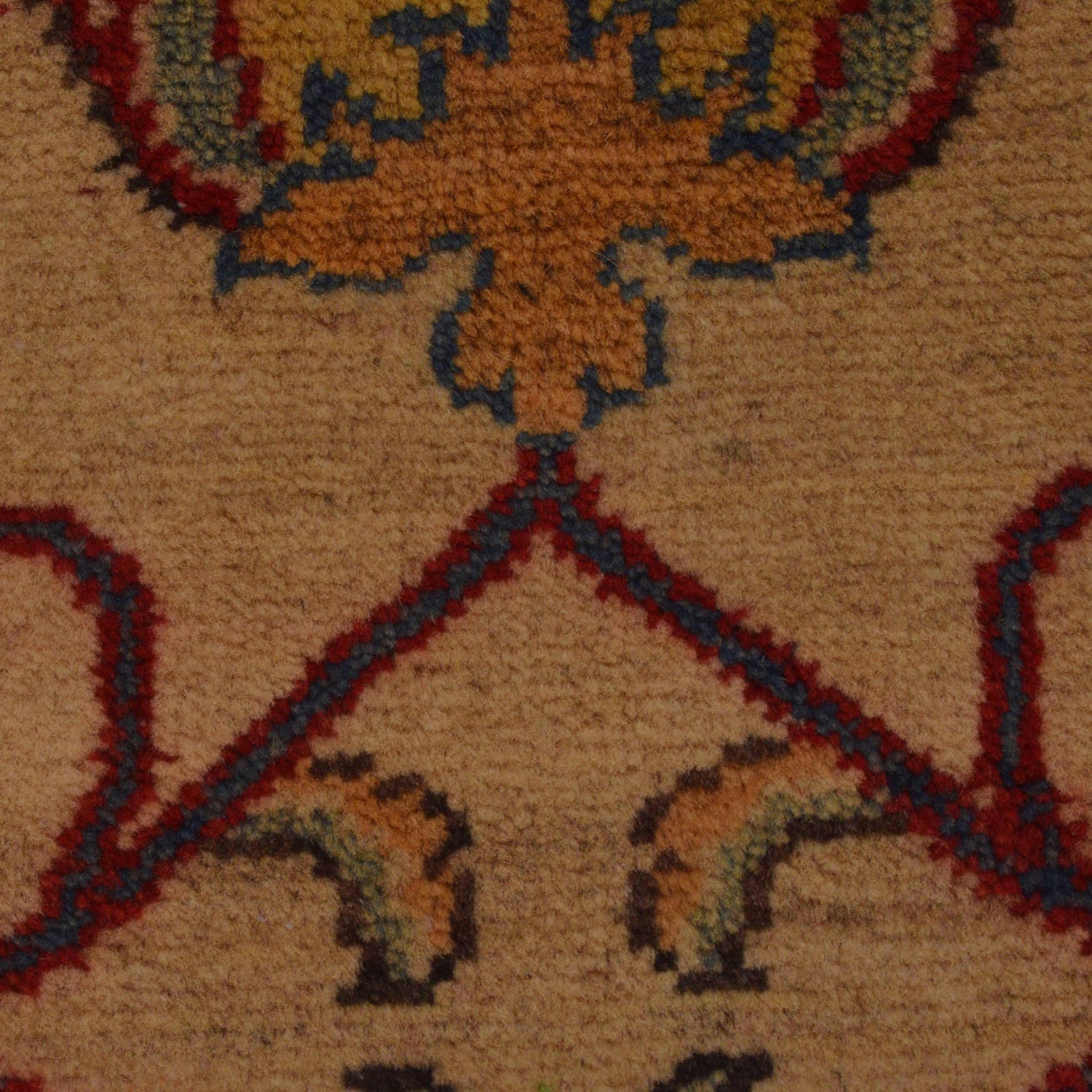 Kazak Rug Handmade Beige Medallion 2x4 ft