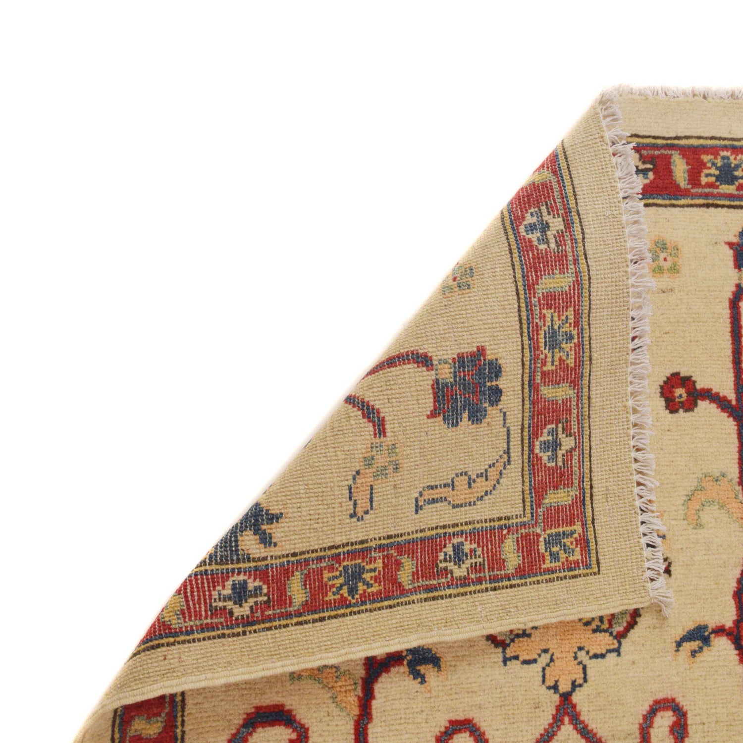 Kazak Rug Handmade Beige Medallion 2x4 ft
